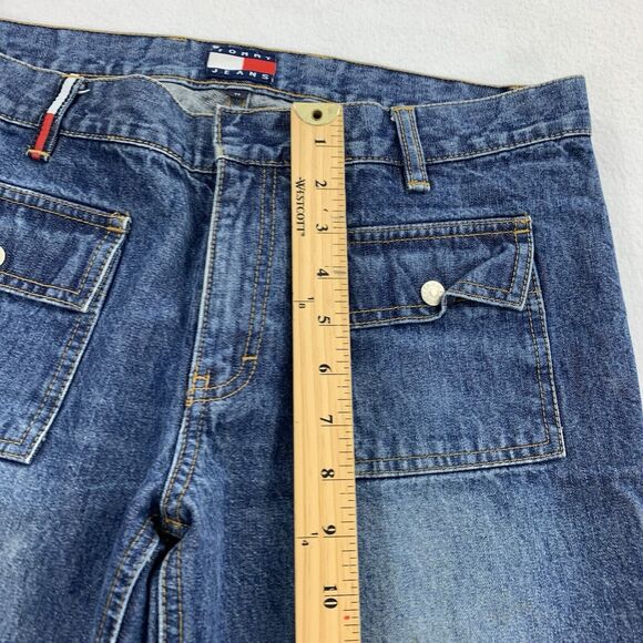 Vintage 2002 Y2K Tommy Hilfiger Flare Boot Cut Leg Jeans 11 Low Rise Blue Denim - Picture 10 of 11